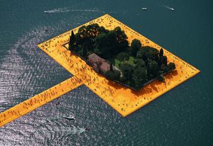 The Floating Piers by Christo and Jeanne-Claude, Lake Iseo, Italy, 2014-16.