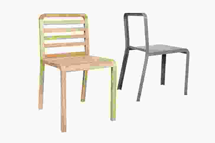 Twin Chairs sit seamlessly atop one another to create a new form.