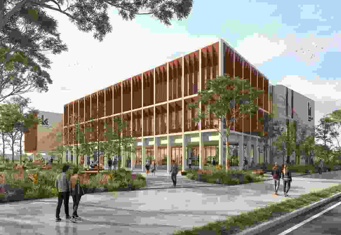 The proposed Health and Community Centre of Excellence at Kangan Institute in Broadmeadows by Architectus.