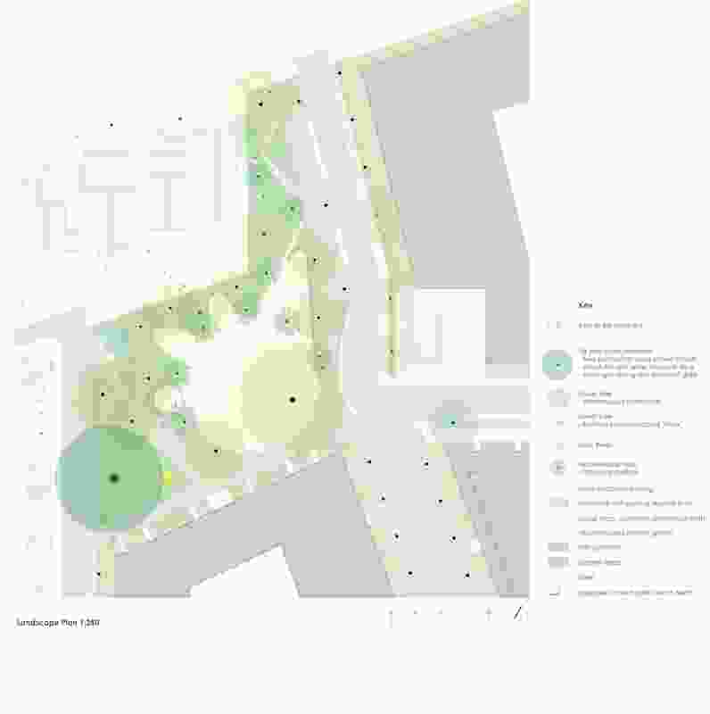 Plans of the 904 Bourke Street Park designed by Sue Barnsley Design.