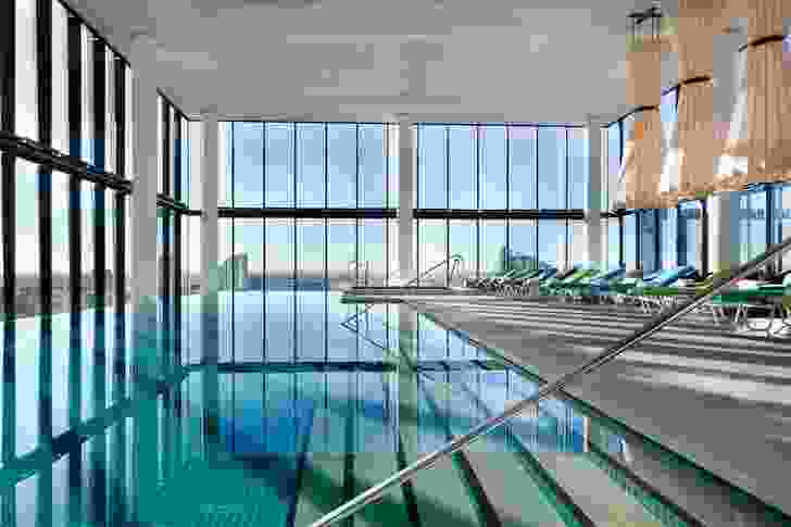 The luxurious pool at Melbourne’s Crown Metropol by Bates Smart.