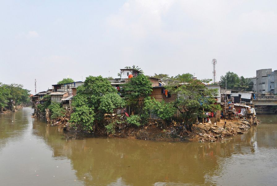 Kampung Pulo in Jakarta is a 200-year-old informal settlement on the banks of the Ciliwung River.