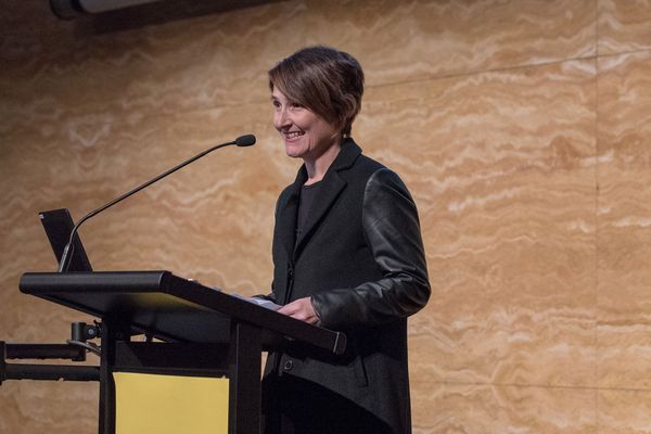 Turnbull Foundation Women in Built Environment scholarship winner Cathy Smith speaks at UNSW's Engaging Women in the Built Environment event.