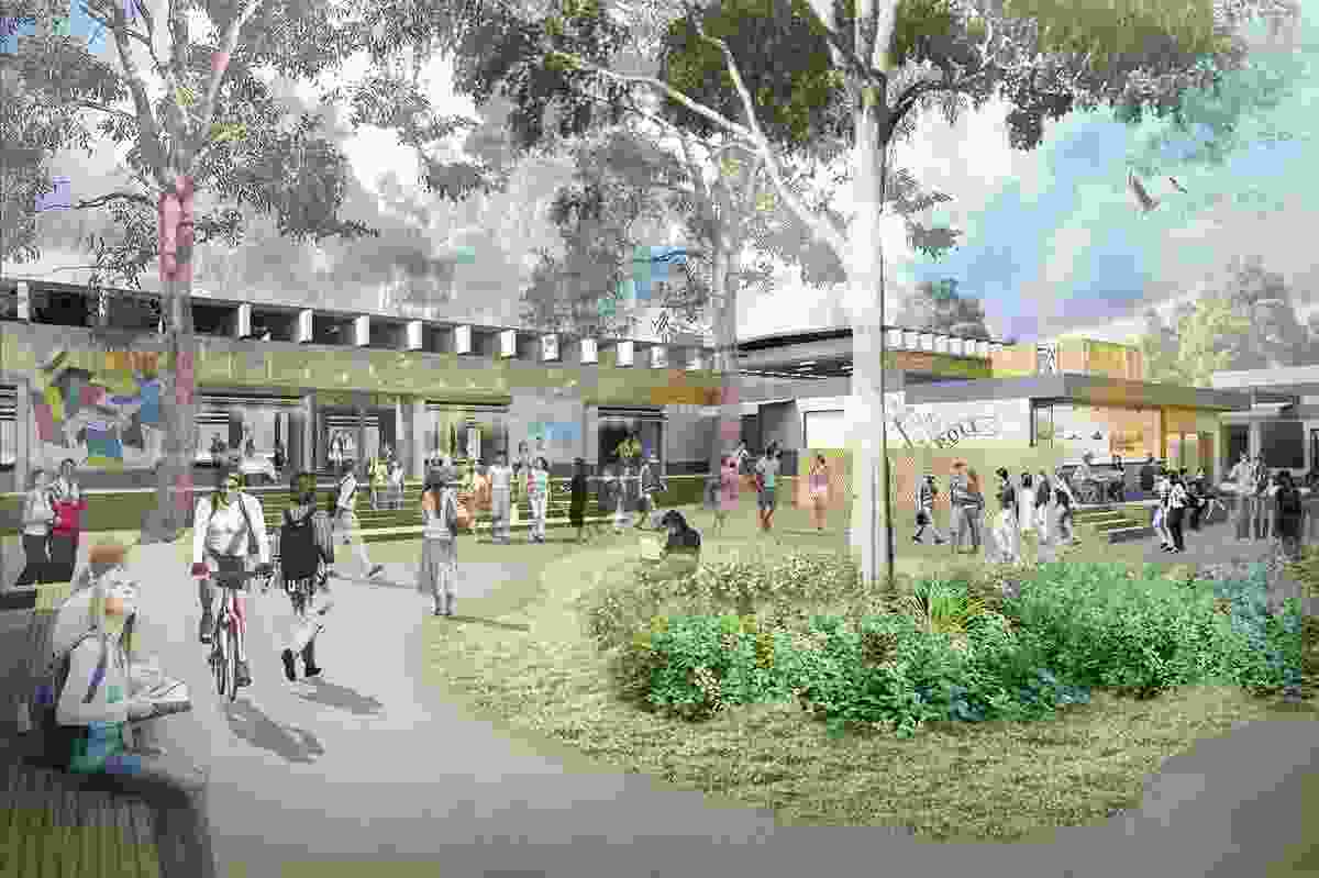 The pop-up village is part of $220-million redevelopment plan for Union Court and University Avenue at the Australian National University.