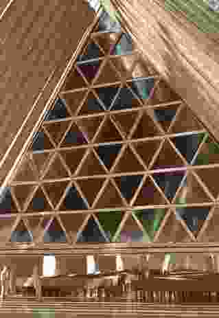 Shigeru Ban’s Cardboard Cathedral model.