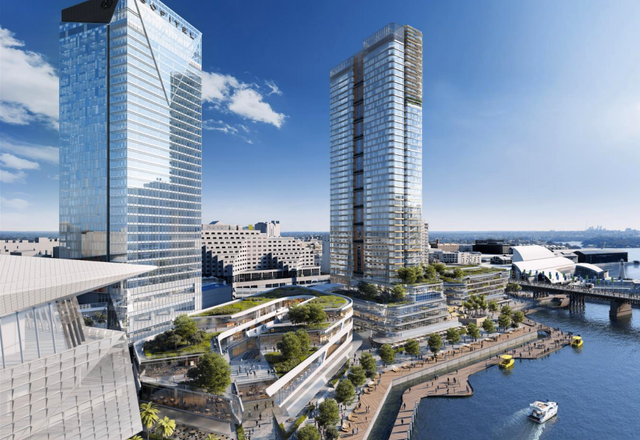 Harbourside Shopping Centre Redevelopment concept proposal by FJMT and Aspect Studios.