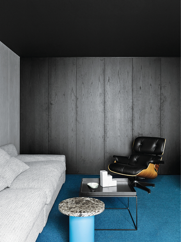 Within Burnley House fibre-cement sheet wall linings evoke an atmosphere of elegant restraint.