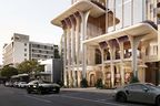 The 30-metre-high proposal echoes the massing of the nearby Calile Hotel, acting as a “key bridge” between the hotel and a future retail hub further up the street.