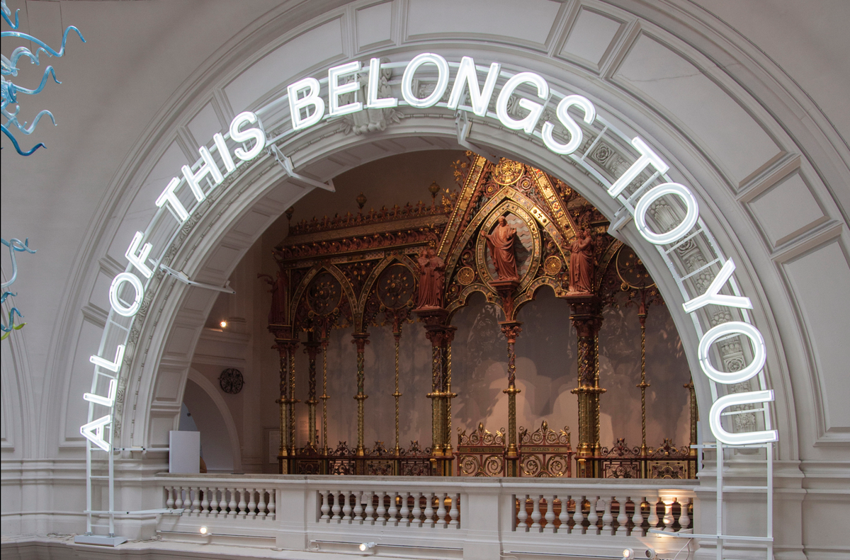 All of this belongs to you, Victoria and Albert Museum, co-curated by Corinna Gardner, Rory Hyde and Kieran Long.
