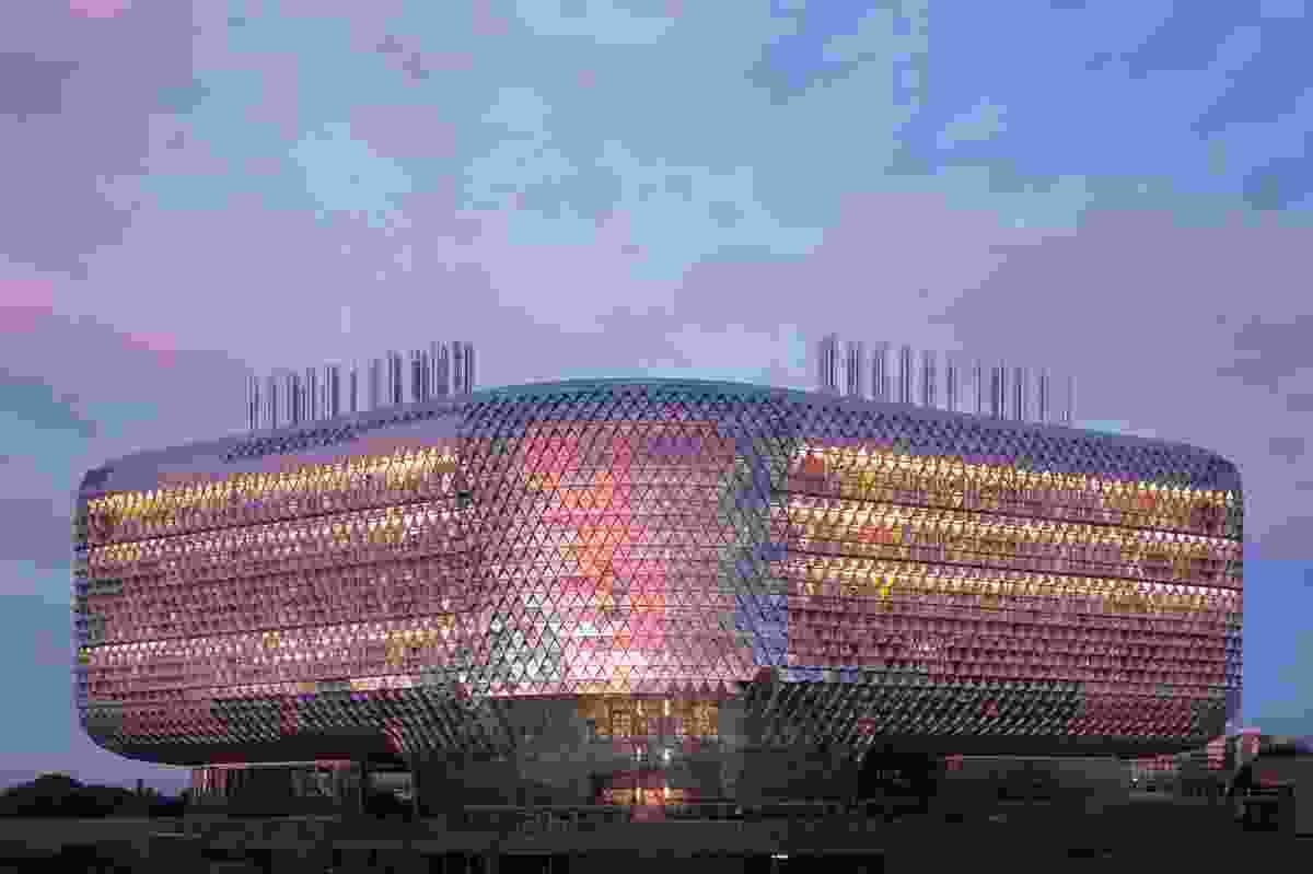 The SAHMRI (South Australian Health and Medical Research Institute) by Woods Bagot.
