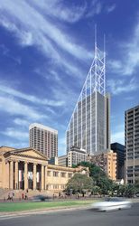 Perspective of 126 Phillip Street,
Sydney, the future home of the Deutsche Bank. Foster
and Partners in association with Hassell.