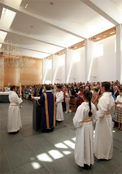 The first mass in the new St Patrick’s Cathedral.