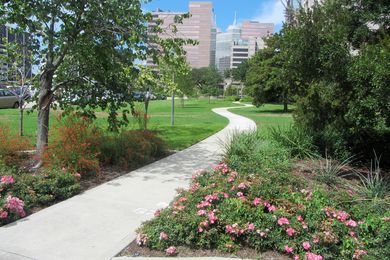 Sheahan’s study found that across a 130-hectare site at the main campus of the Texas Medical Center in Houston, USA, the footpaths and public areas were relatively underused.