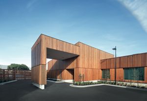 The entrance to the mental health facility designed by Whitefield McQueen Irwin Alsop and Bates Smart.
