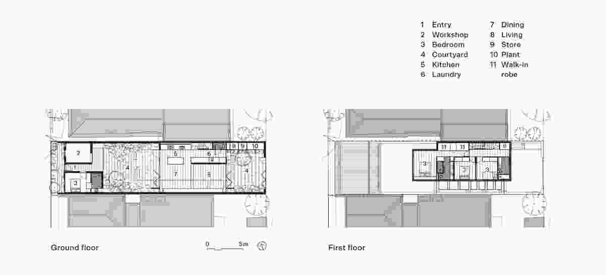 Plans of Fitzroy North House 02 by Rob Kennon Architects.