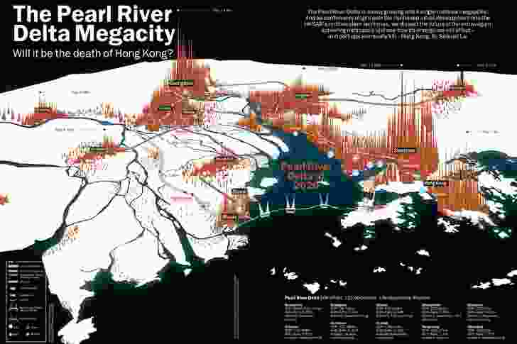 Diagram showing the Pearl River Delta megacity. Originally published in Time Out Hong Kong, 11 September 2013. Illustration by Jeroen Brulez, research by Ysabelle Cheung.