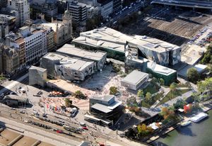 The now-axed design of the Apple flagship store in Federation Square.