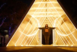 Matt Liggins inside the Vitruvian Tunnel.