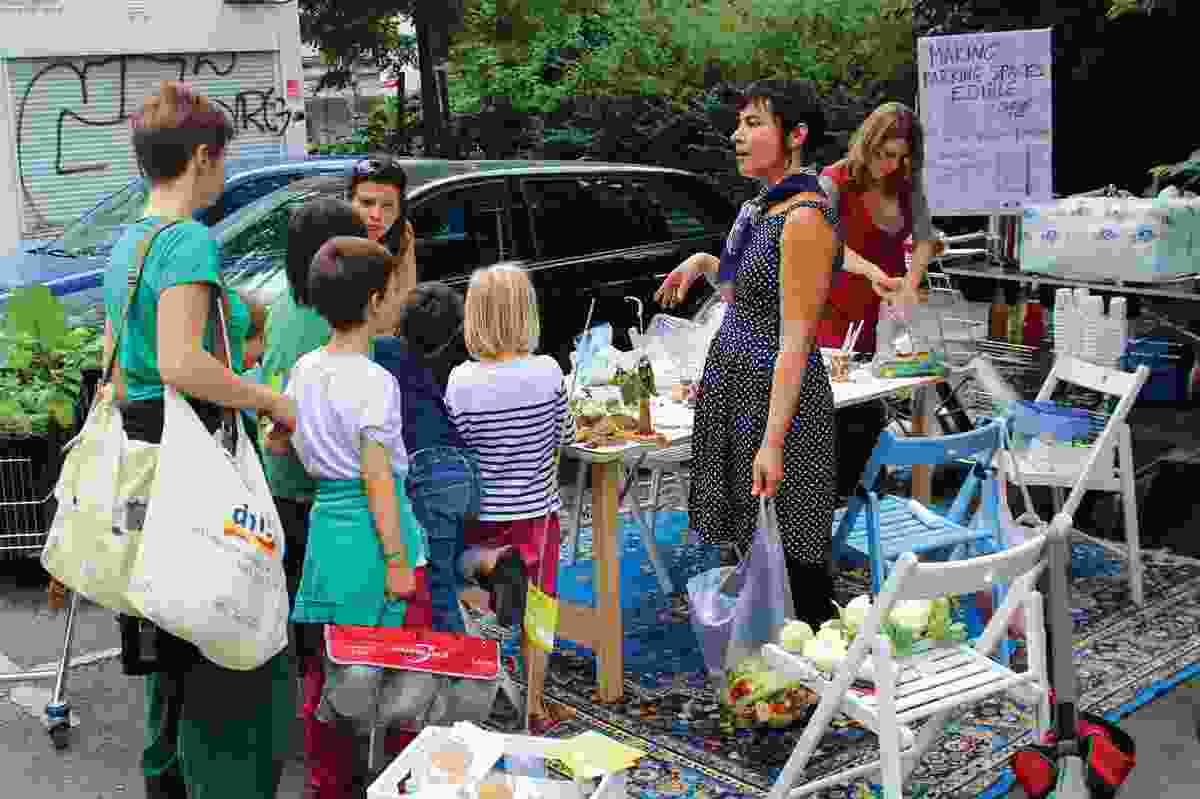 "Parking day" was one of the workshops facilitated by Rachel Smith for the BMW Guggenheim Lab, which transformed Berlin car-parking spaces into public parks.