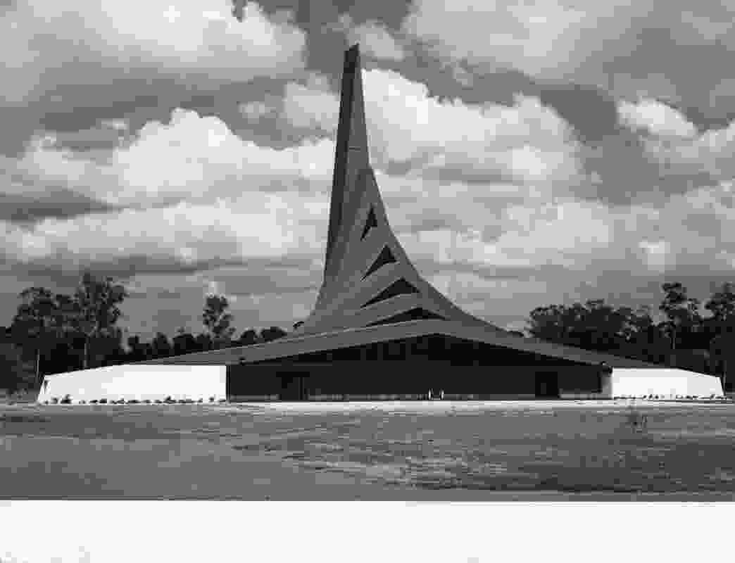 Michael Dysart’s expressive form for a chapel for the migrant Polish Catholic community in Blacktown, NSW. Marayong Memorial Chapel for Polish War Dead (Polish War Memorial Chapel, c. 1967).