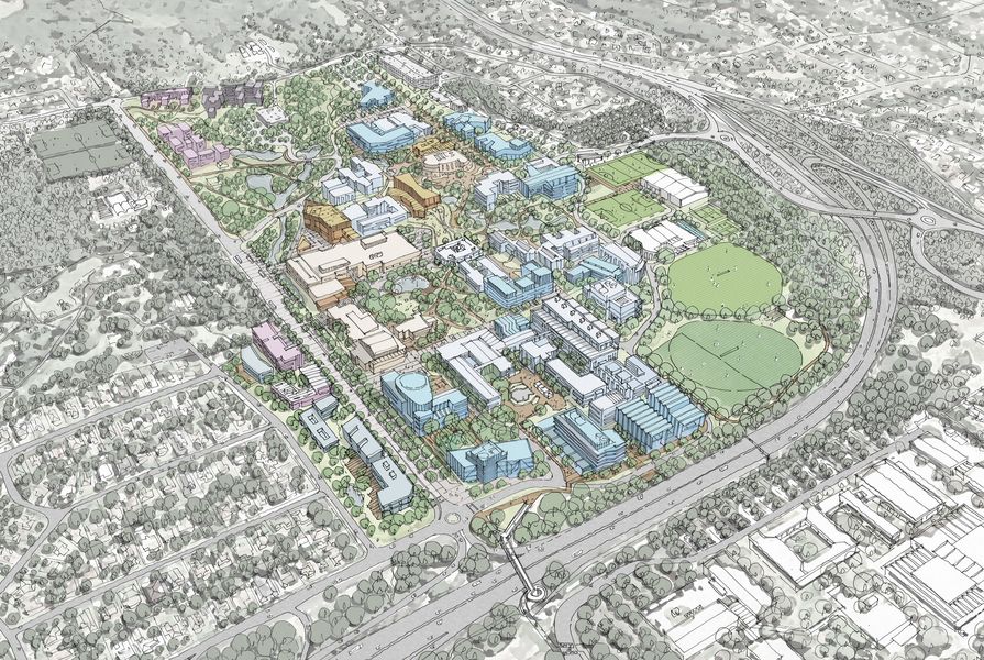 The University of Wollongong's 2016–2036 Wollongong campus masterplan.