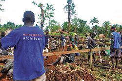 Emergency Architects Australia. Initial works on a shelter in the Solomon Islands.