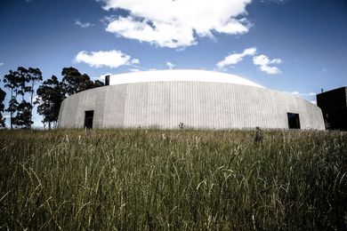 An "interstellar craft come to rest among the campus buildings"?