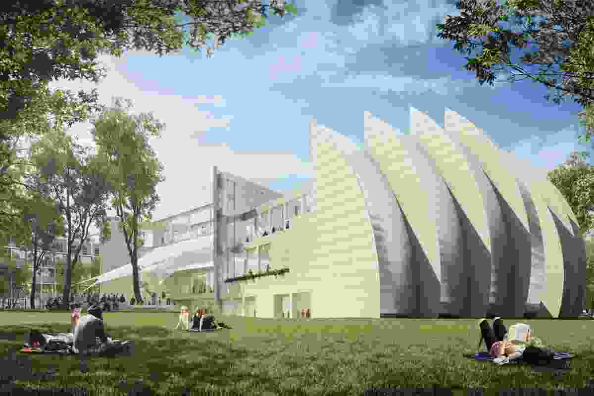 “Campus meets community”. The vision for the Sir Zelman Cowen School of Music by Safdie Architects. Unlike the Sydney Opera House, the exterior and interior of the shell-shaped concert hall “will speak the same geometry” said Safdie. It’s due for completion in 2016. 