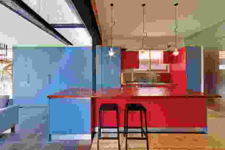 Ilma Grove (2010): bright joinery adds character to the kitchen.