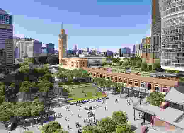 Proposed designs for a new square at Central Station by Architectus and Tyrrell Studio.