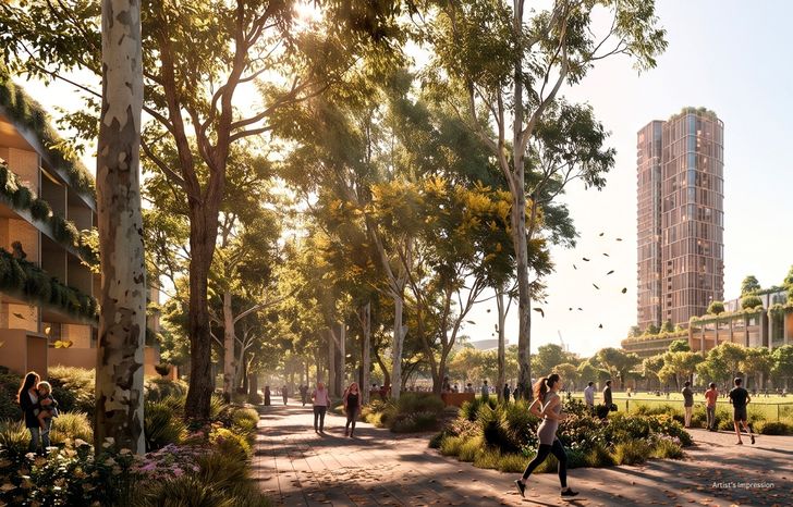 Approximately 45 percent of the site – equivalent to about 5.5 hectares – will be dedicated to open space, including around eight new parks, gardens and “living landscapes”.