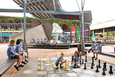 St Mary’s Catholic Primary School New Hall and Library, Reggio Emelia Early Learning Centre and Courtyard by Troppo Architects NT.