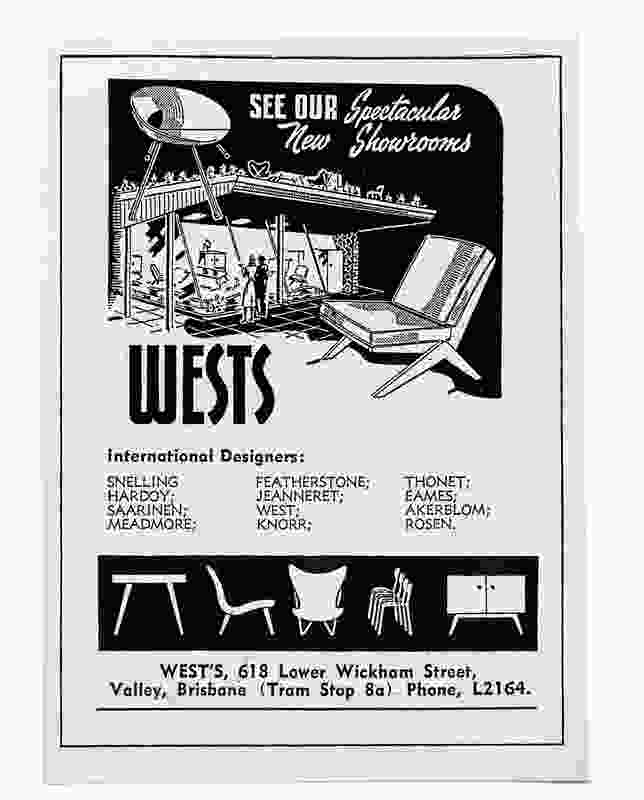 Advertisement for Wests, House and Garden, 1954 (Knoll is misspelt).
