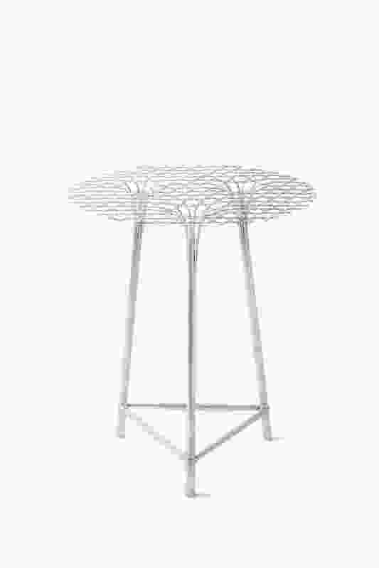 Woven steel table by Japanese design group Nendo for Han gallery.
