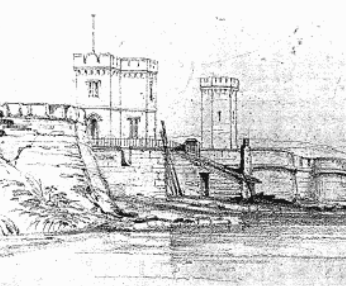 Conrad Martens’ sketch of Macquarie Fort, 16 September 1835, showing a lime kiln on the harbour edge.