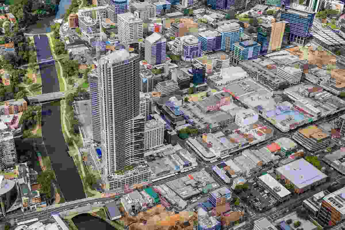 Aerial view of Parramatta.