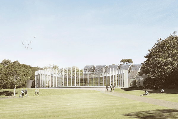 The Calyx by PTW and McGregor Coxall will be grafted onto the Arc glasshouse designed by Ken Woolley in 1987.