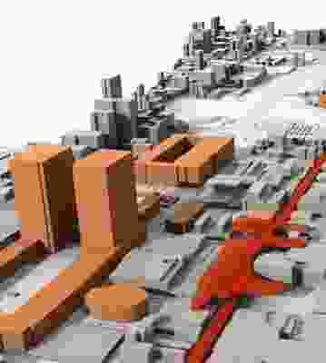 Urban-Think Tank’s Mission Villanueva in Caracas: a masterplan for utilizing leftover railway sites for low-income housing and community services.