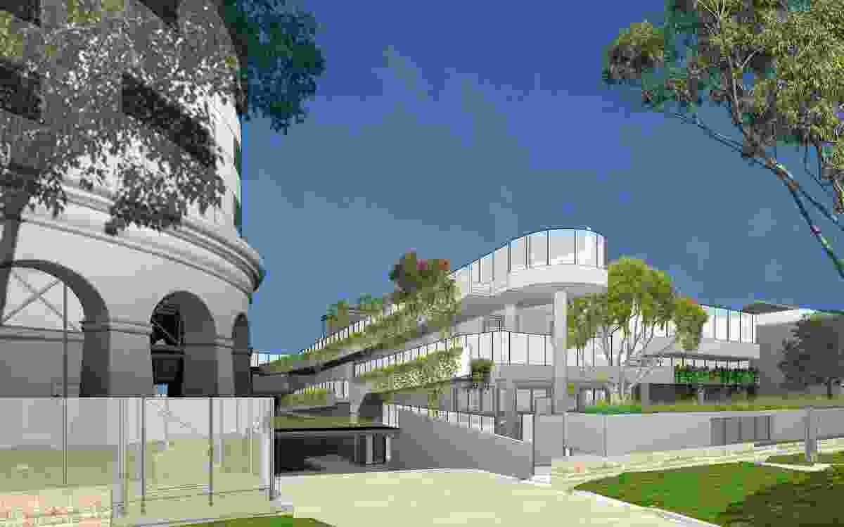 The proposed Little Lane Early Learning centre at the Drummoyne Reservoir by Milton Architects.