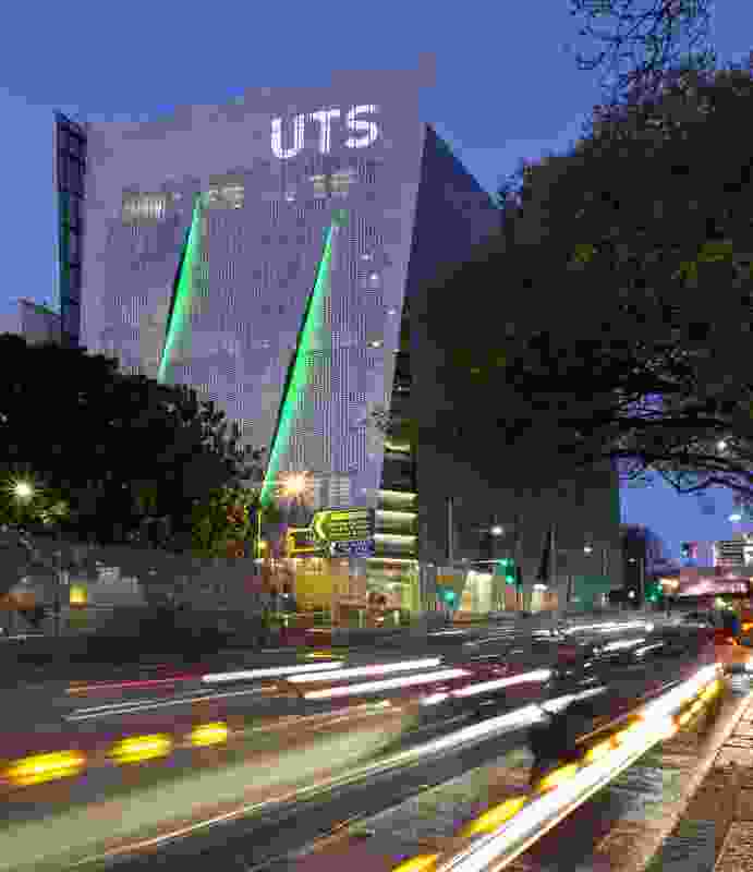 The new UTS Faculty of Engineering and IT (FEIT) by Denton Corker Marshall on Broadway, Sydney.