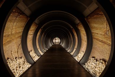 Central tunnel in the Siloam expansion at Mona by Nonda Katsalidis and Falk Peuser of Fender Katsalidis.