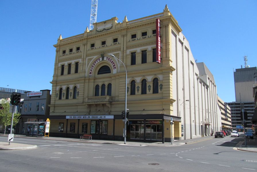 Her Majesty's Theatre, Grote/Pitt Streets, Adelaide. by Andrew Owens, licensed under CC BY 3.0