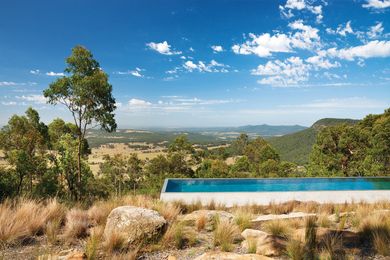 The above-ground concrete pool was designed by architects James Stockwell and Jonathan Temple.