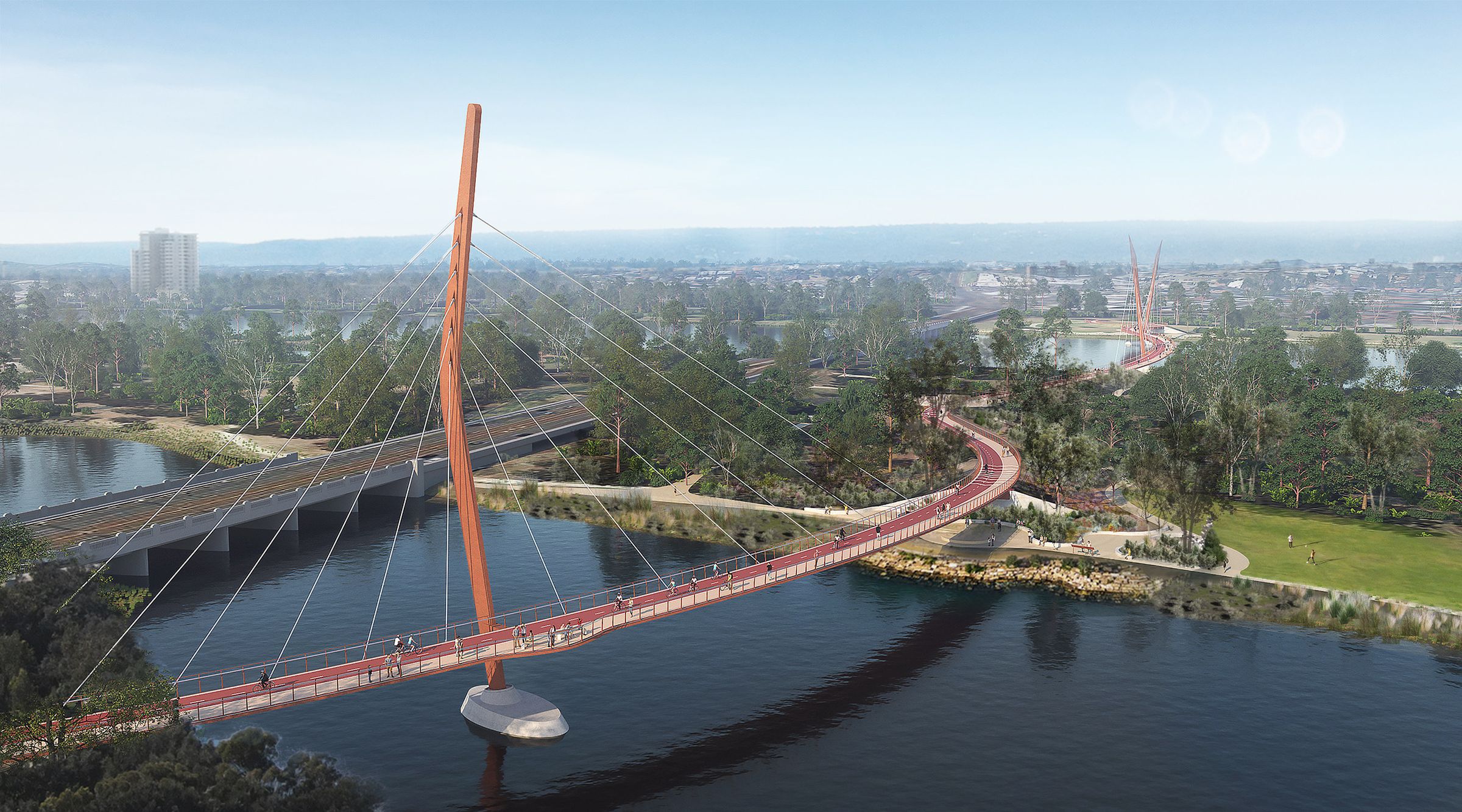 Two new car-free bridges for Perth CBD | Landscape Australia