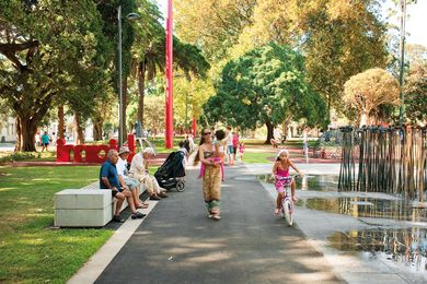 A playground by artist Fiona Foley and Urban Art Projects within the Redfern Park Upgrade by Spackman Mossop Michaels with BVN and the City of Sydney.