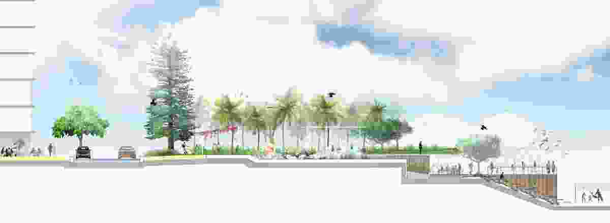 A section of the proposed Yeppoon foreshore revitalization by Taylor Cullity Lethlean.