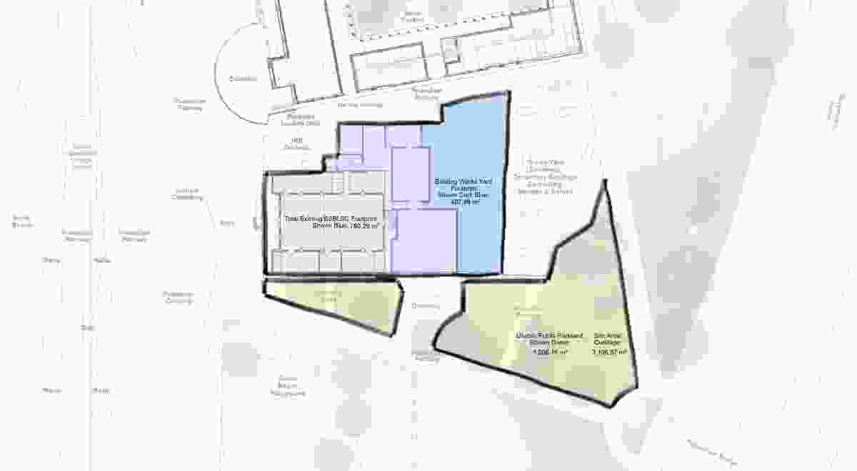Site plan of the existing Bondi Surf Bathers and Life Saving Club.