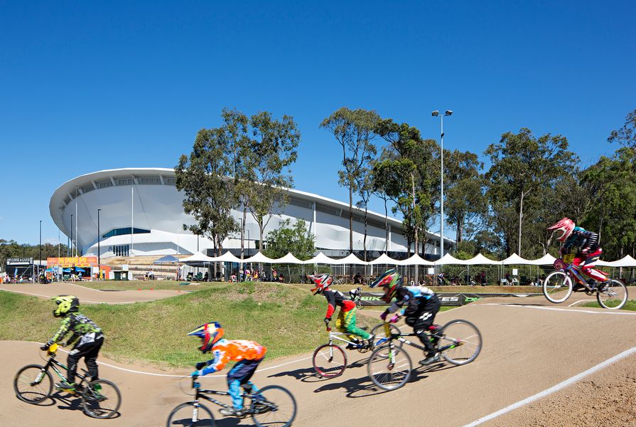 The new Anna Meares Velodrome in Brisbane designed by Cox Architecture.