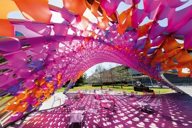 The National Gallery of Victoria’s Summer Architecture Commission by John Wardle Architects activates the gallery’s under-used garden space.