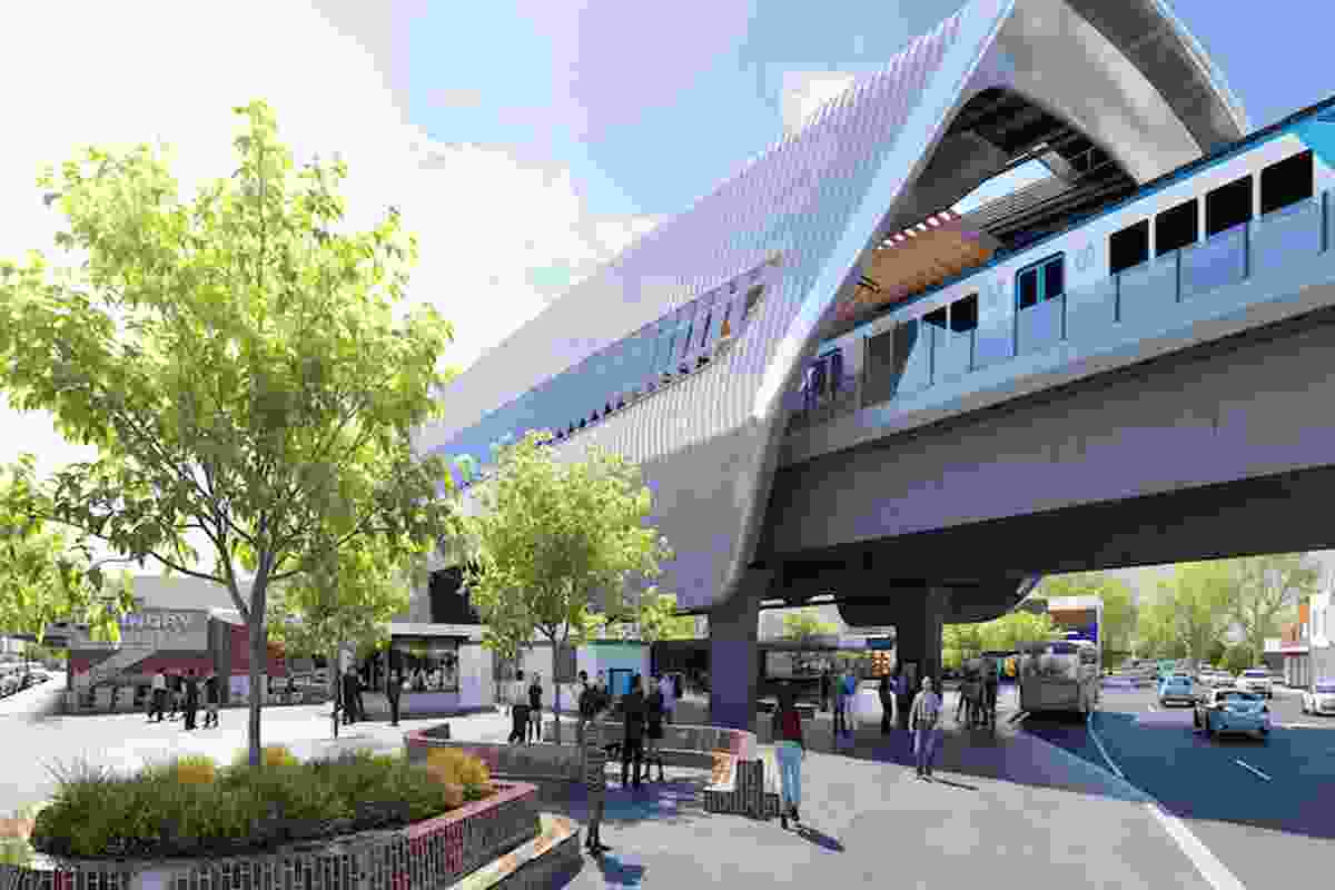The design for Murumbeena Station by Cox Architecture.